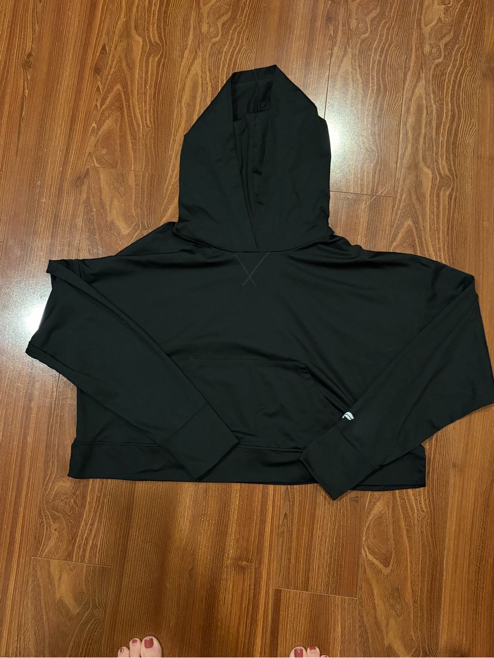 Fabletics Black Cropped Hooded Sweatshirt